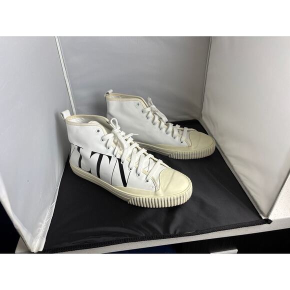 Valentino Garavani VLTN Print White Leather High-Top Sneakers Size 44 main image 4